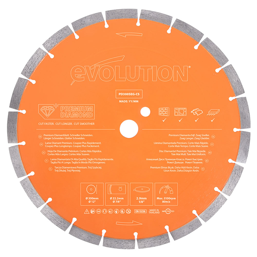 Evolution R300DCT 300mm 12 Electric Disc Cutter, Concrete Saw, with Diamond  Blade