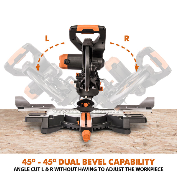 最大86％オフ！ 井草快適ショップEvolution Power Tools R255SMSDB 10" Multi-Material Double  Bevel Sliding Compound Miter Saw Evolution 005-0001 EVOMS1 Compact Folding 