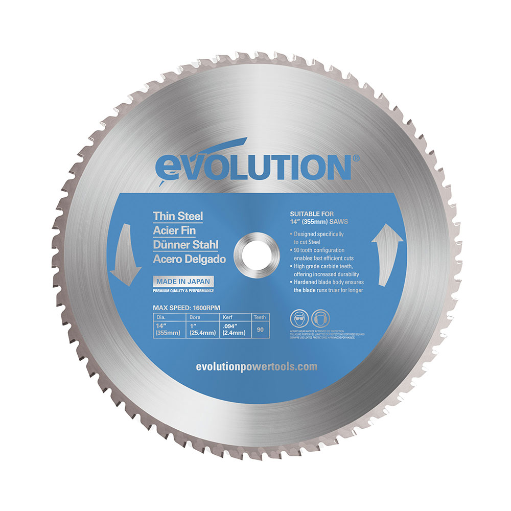 Evolution 14BLADETS 14 in. 90T in. Arbor Thin Steel and Ferrous Metal  TCT Blade