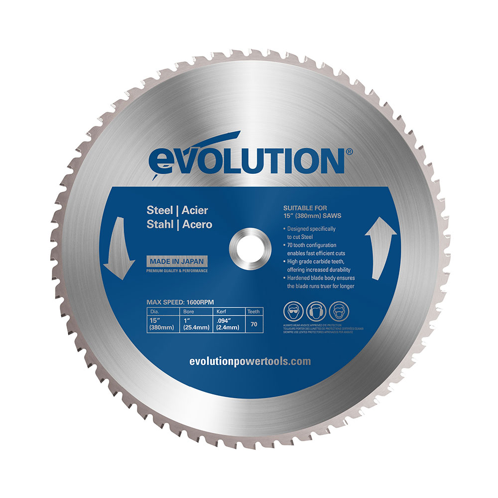 Evolution Power Tools EVOSAW380 15-Inch Steel Cutting Chop Saw with 15-Inch  70 Tooth Carbide Tipped Blade