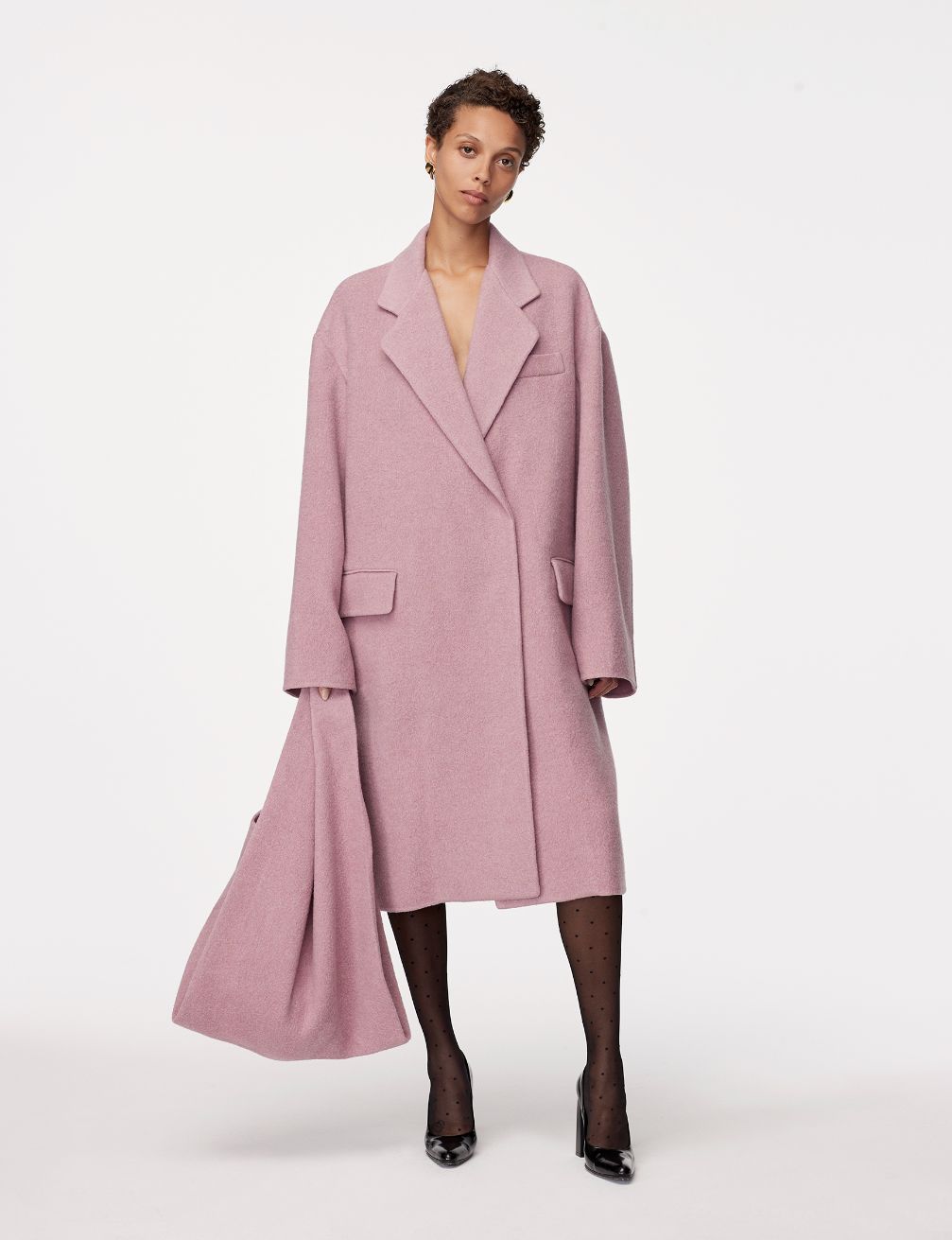 ANOTHER TOMORROW OVERSIZED WOOL COAT,A422OW007-WO-ORCL