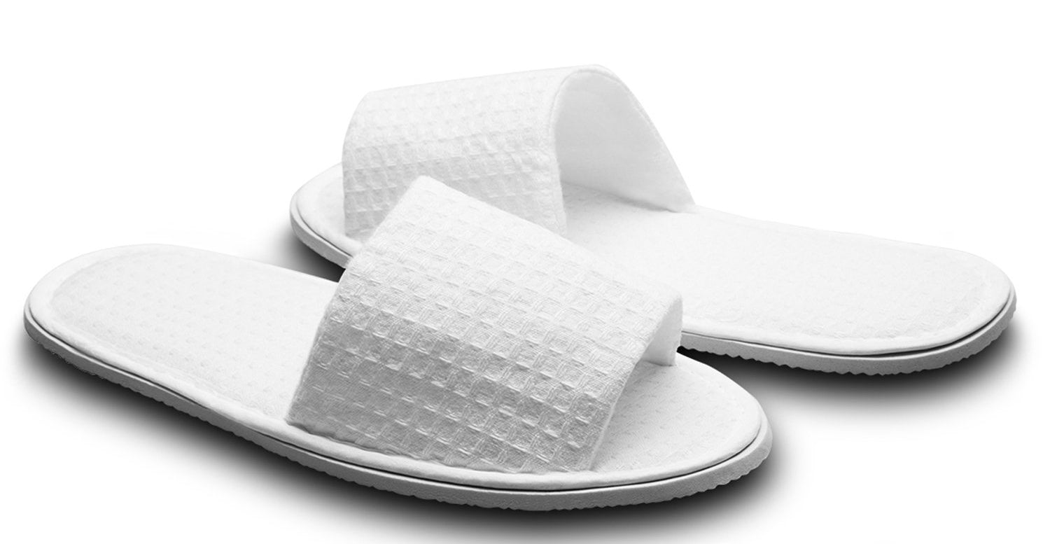 plain white spa slippers