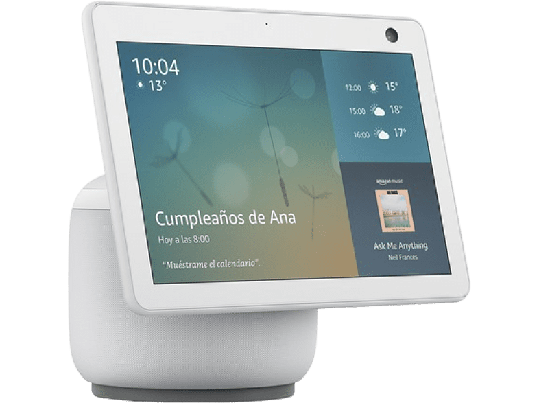 Pantalla inteligente con Alexa – Amazon Echo Show 10, 10.1" HD con movimiento automático, WiFi, Blanco