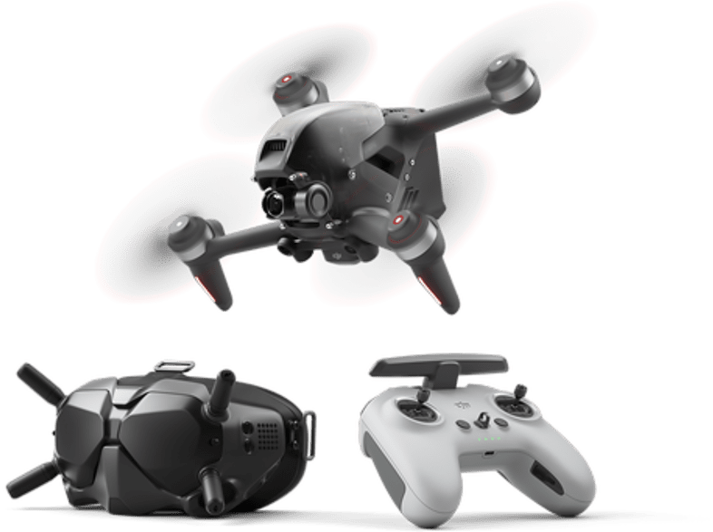 Drone - DJI FPV Combo, 4K UHD, 2000 mAh, MicroSD hasta 256 GB, Negro + FPV Goggles V2 + Control remoto