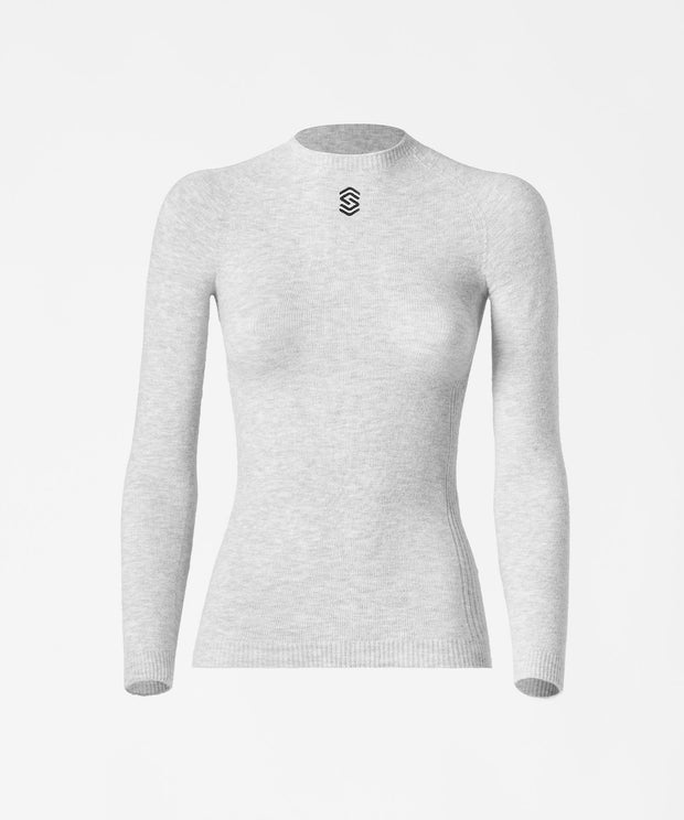 Stay X-Warm - PearlGrey Base Layer Shirt mit rundem Ausschnitt
