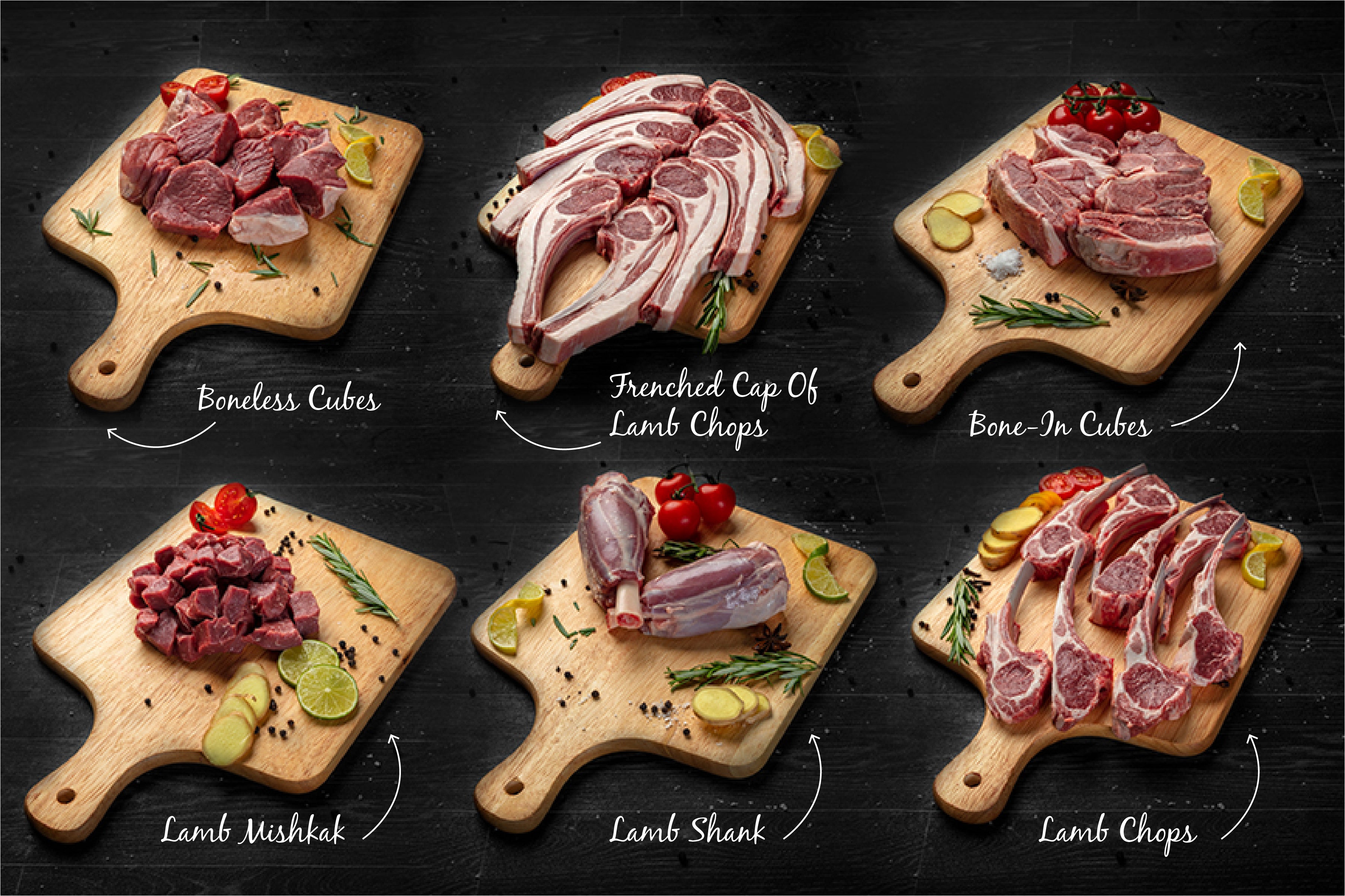 An image of different lamb cuts