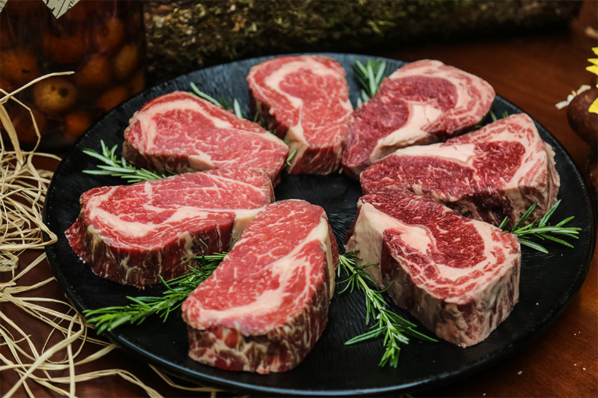 An image of Wagyu steaks