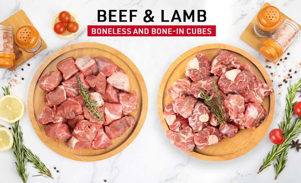 Boneless and bone-in cubes