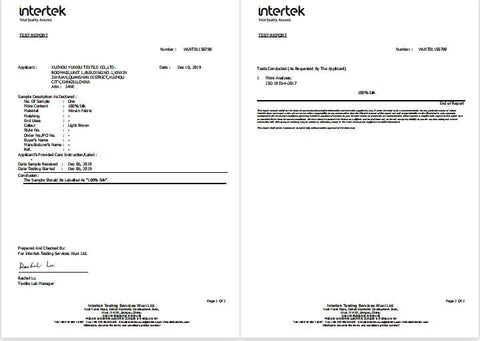 Real Silk testing report