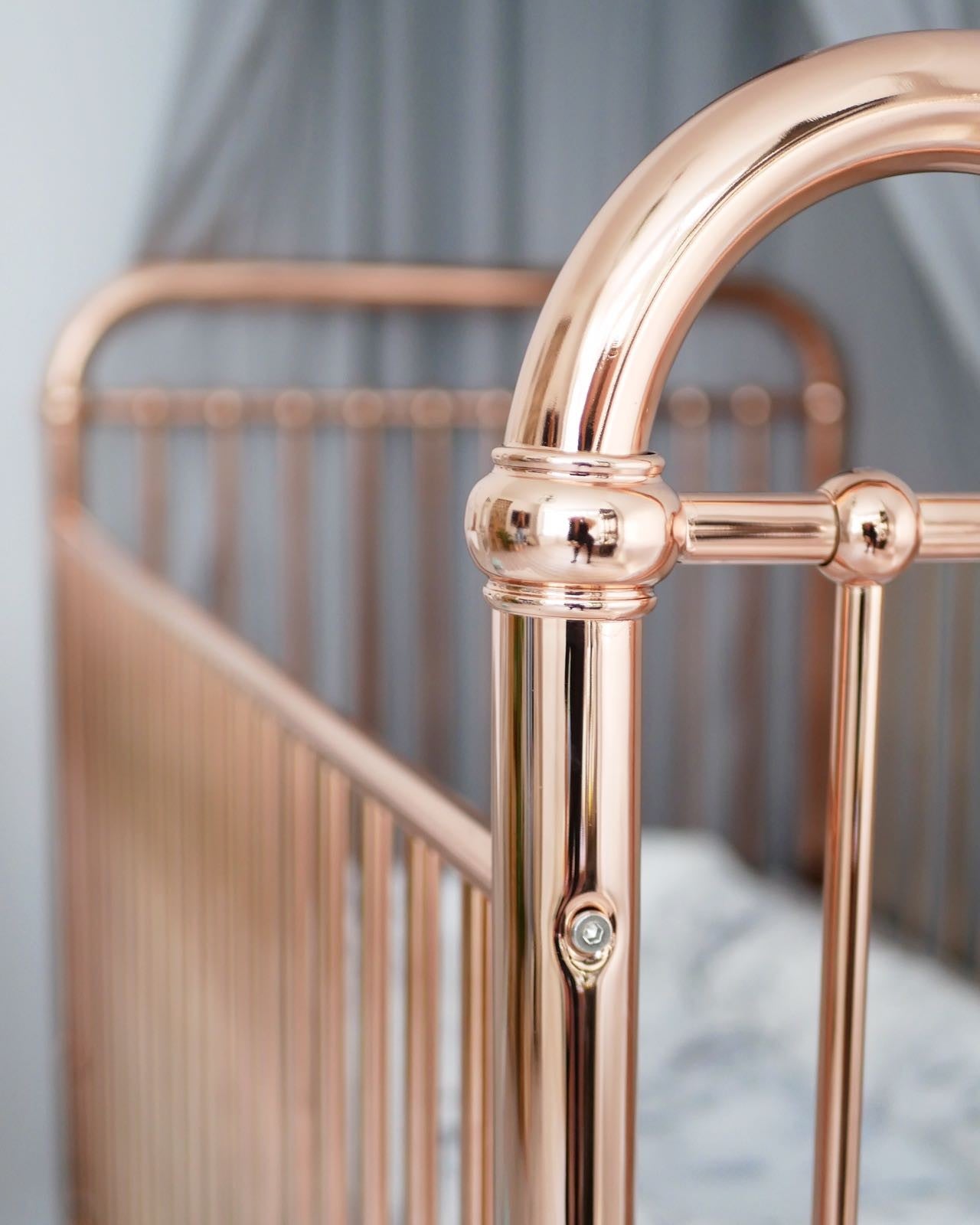 Incy Interiors Rose gold baby cot, traditional style designer rose gold ...