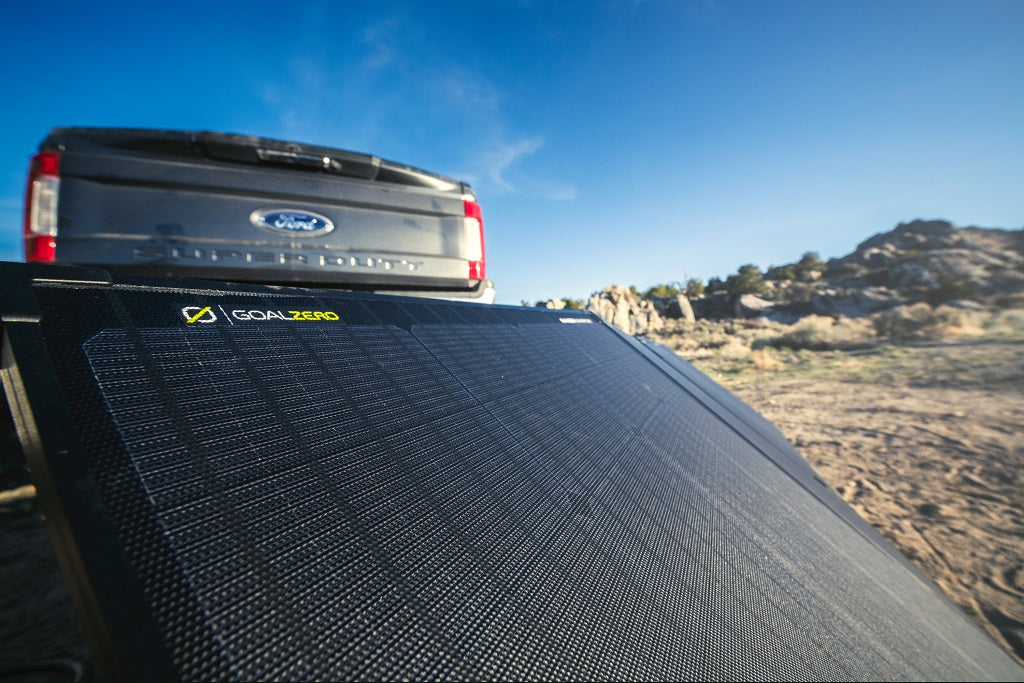 Solar panel with pickup truck 