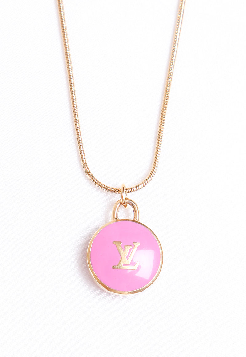 LOUIS VUITTON 18K Pink Gold LV Volt Upside Down Pendant Necklace