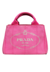 Preloved Prada Pink Small Canapa Logo Tote