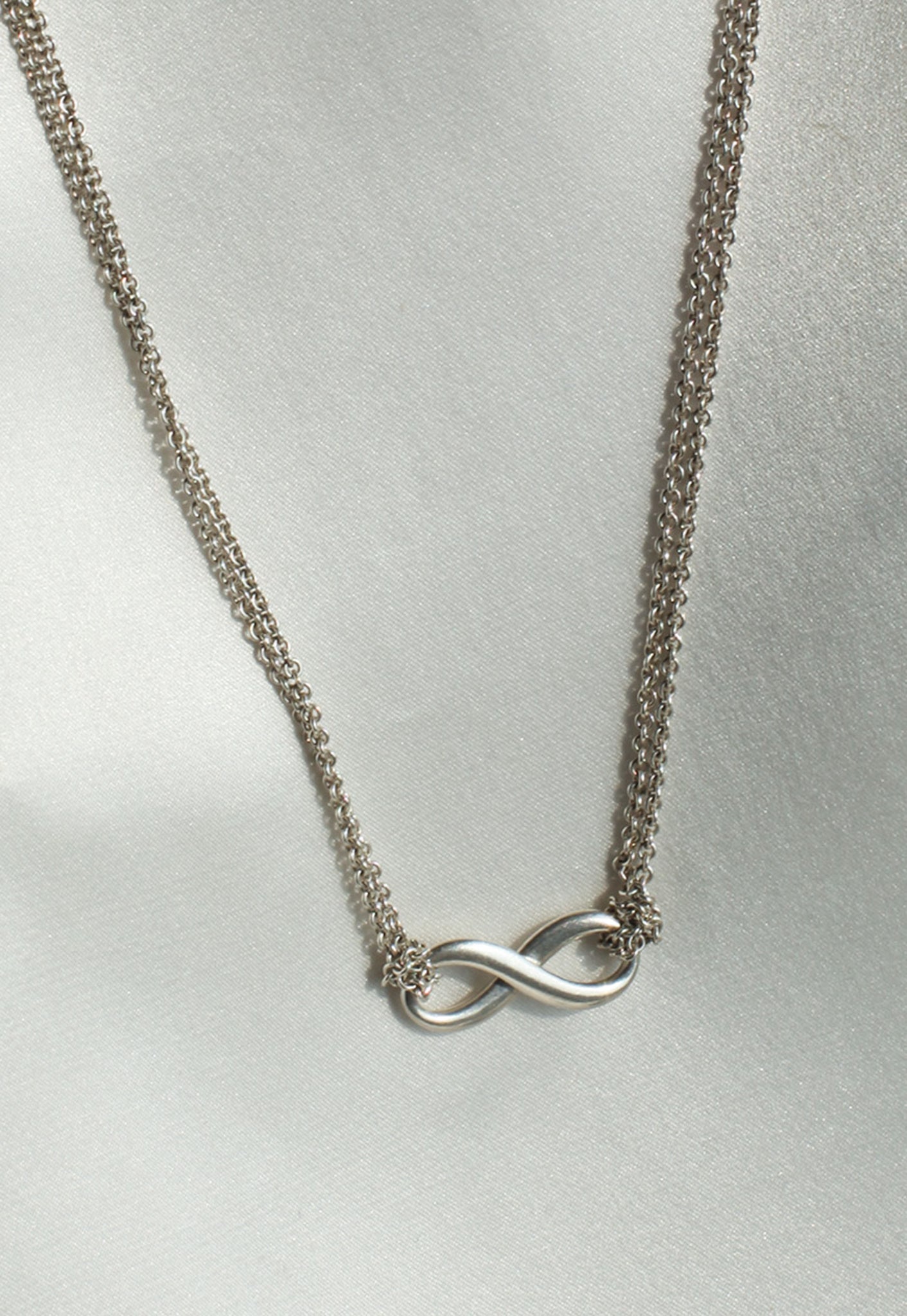 tiffany double chain infinity necklace