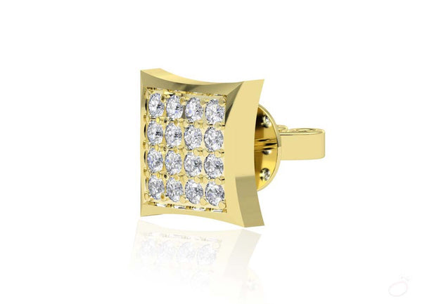 Yellow Gold Diamond Stud Earrings for Men