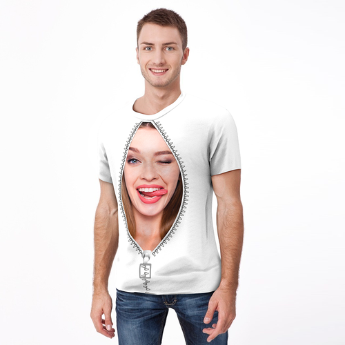 Personalized Photo Zipper All Over Print T-shirt