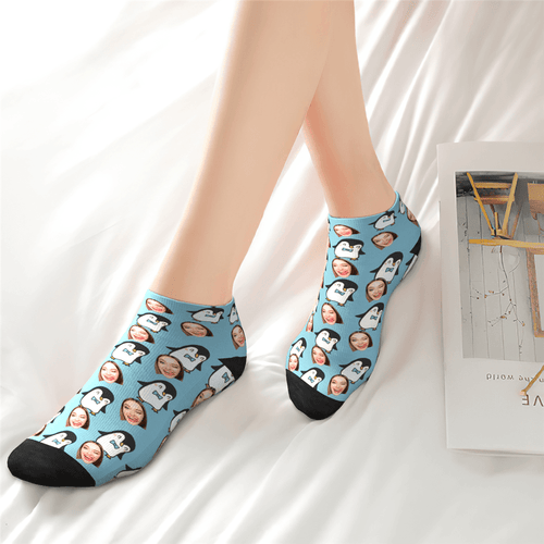 Custom Cute Penguin Ankle Socks - Unisex