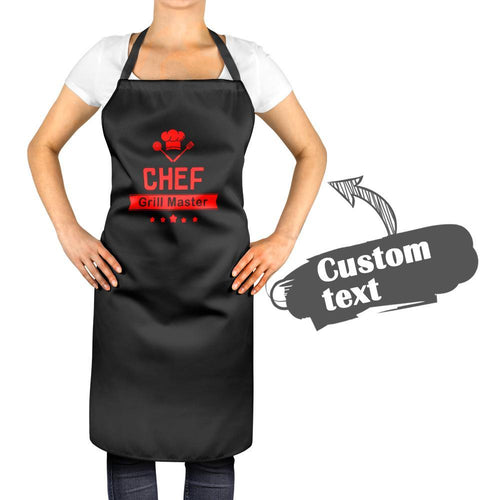 Personalized Kitchen Cooking Apron with Your Name, Chef and Five Stars