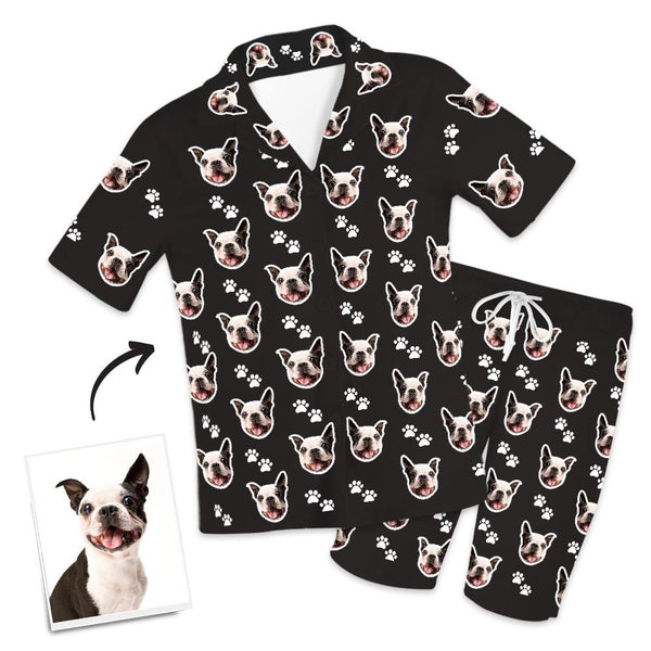 Custom Dog Photo Short Pajama Pants, Nightwear, Sleepwear