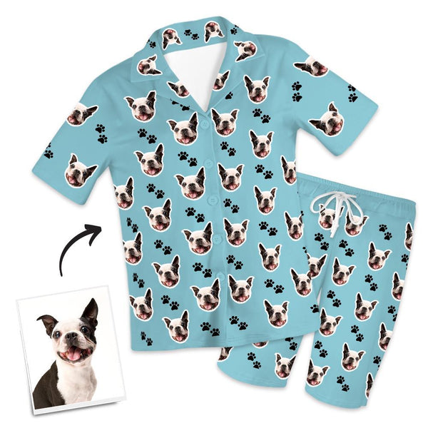 Custom Dog Photo Short Pajama Pants, Nightwear, Sleepwear