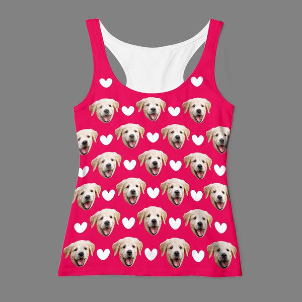 Custom Face Tank Top Lovely Heart Dog