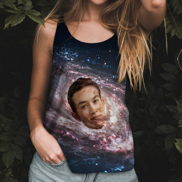 Custom Face Tank Top Galaxy