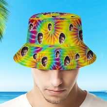 Custom Bucket Hat Unisex Face Bucket Hat Personalised Wide Brim Outdoor Summer Cap Hiking Beach Sports Hats Tie Dye - MyFacepajamas
