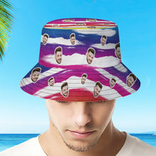 Custom Bucket Hat Unisex Face Bucket Hat Personalised Wide Brim Outdoor Summer Cap Hiking Beach Sports Hats Tie Dye Multicolor - MyFacepajamas