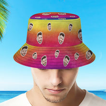 Custom Bucket Hat Unisex Face Bucket Hat Personalised Wide Brim Outdoor Summer Cap Hiking Beach Sports Hats Tie Dye Style Multicolor - MyFacepajamas