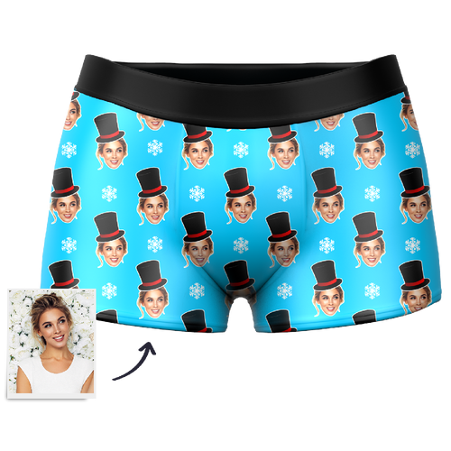 Custom Snowman Face Boxer Shorts