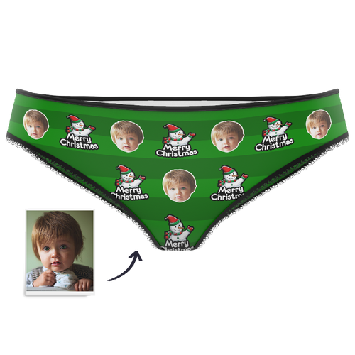 Women's Custom Face Womens Panties-Christmas Snowman