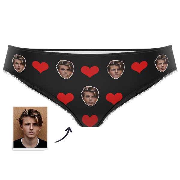 Couple Women's Custom Face Heart Panties