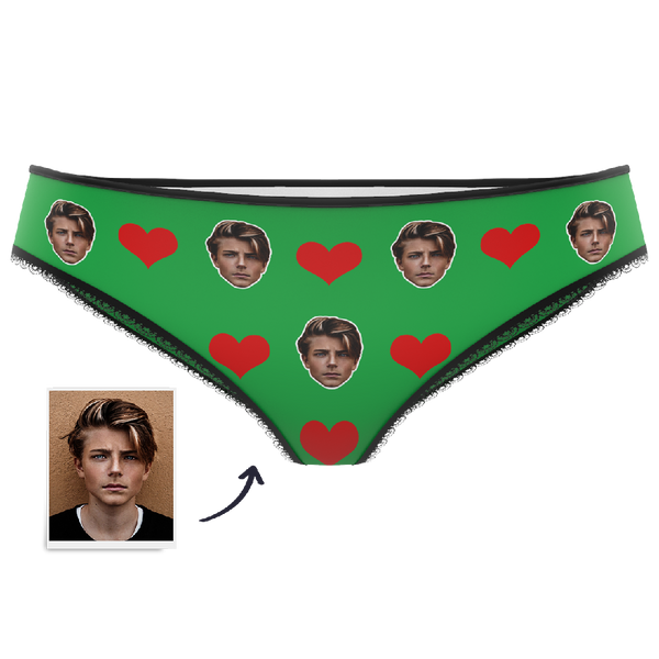 Couple Women's Custom Face Heart Panties