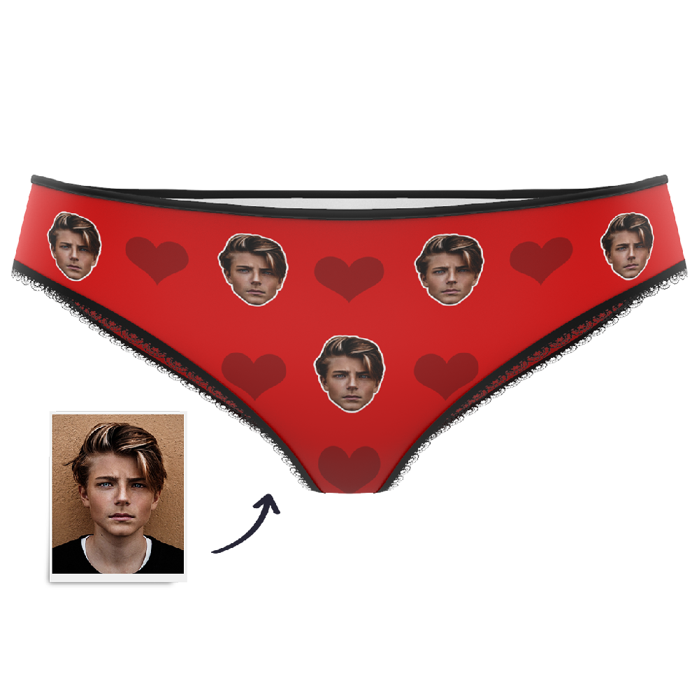 3D Preview Valentine's Day Gift Heart - Custom Face Panties