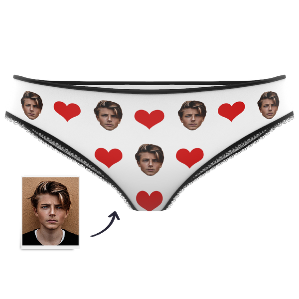 Couple Women's Custom Face Heart Panties