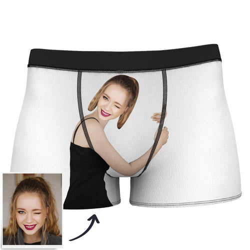 Men's Custom Love Hug Boxer Shorts - Light Skin