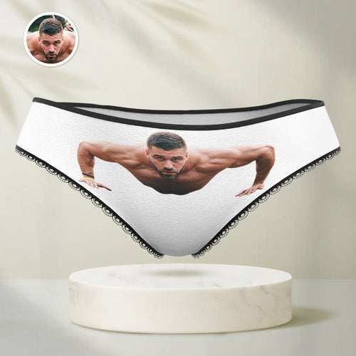 Custom Face Women's Panties Personalised Photo Underwear Push Ups Honeymoon Gift