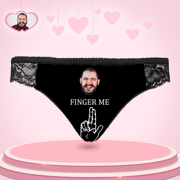 Custom Women Lace Panty Face Sexy Panties Women's Underwear - Finger Me