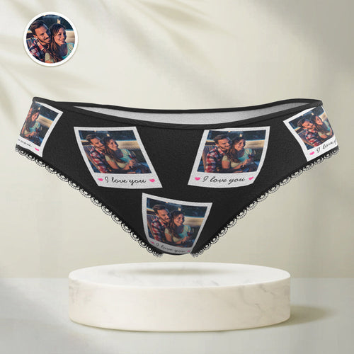Personalised Photo And Text Panties Custom Polaroid Underwear Gift For Women