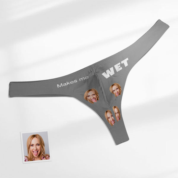 Custom Face Men's Thong - Makes Me Wet Men's Briefs - MyFacepajamas