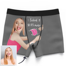 Men's Custom Face on Boxer Shorts I Licked It So It's Mine