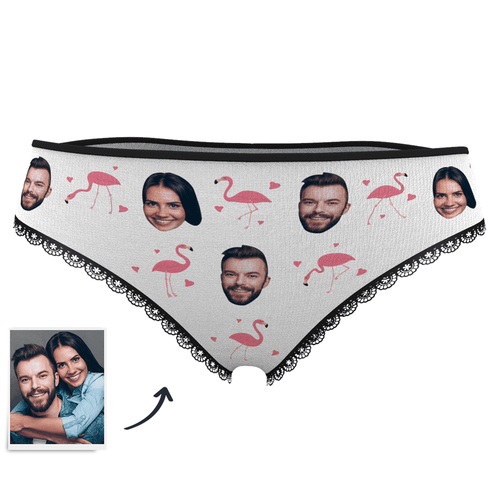Custom Flamingo And Face On Women's Panties