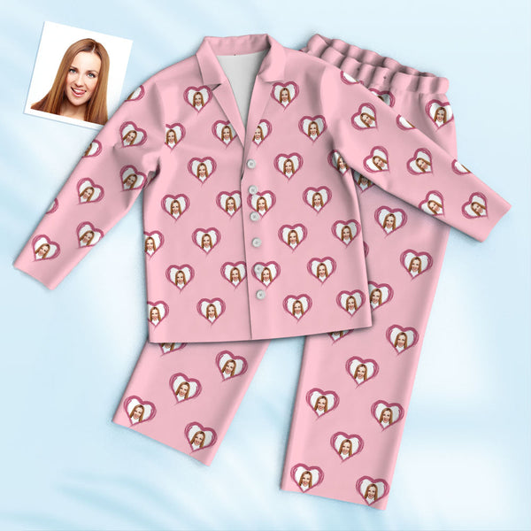 Custom Face Pajamas Personalized Photo Pink Pajama Set