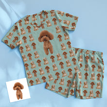 Custom Pet Photo Short Pajama Set Personalised V-neck Dog Cat Lover Pajamas - MyFacepajamas