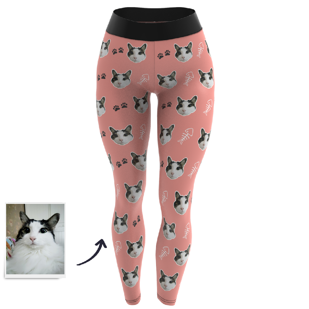 Custom Face Leggings - Cat