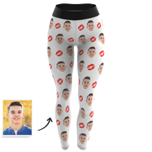 Custom Photo Kiss Leggings - Your Face on Customized Leggings