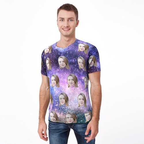 Personalized Photo In Galaxy Style T-Shirt