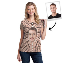 Personalized Mash Face Photo Funny All Over Print T-shirt Woman