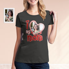 Custom Photo I Love My Mom Shirt Personalised Heart Mother Shirt - MyFacepajamas