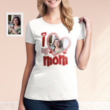 Custom Photo I Love My Mom Shirt Personalised Heart Mother Shirt - MyFacepajamas